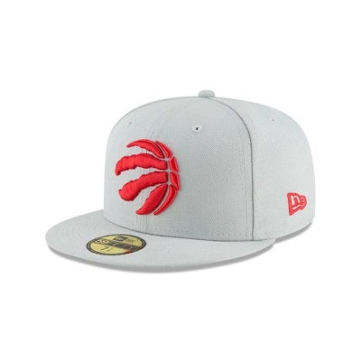 Grey Toronto Raptors Hat - New Era NBA Basic 59FIFTY Fitted Caps USA1324568